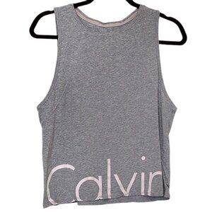 Calvin Klein Performance Gray Logo Graphic Sleeveless Tank Top M